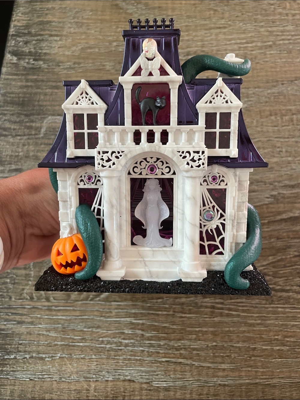 Halloween Haunted House Figurine with Pumpkin and Tentacles
